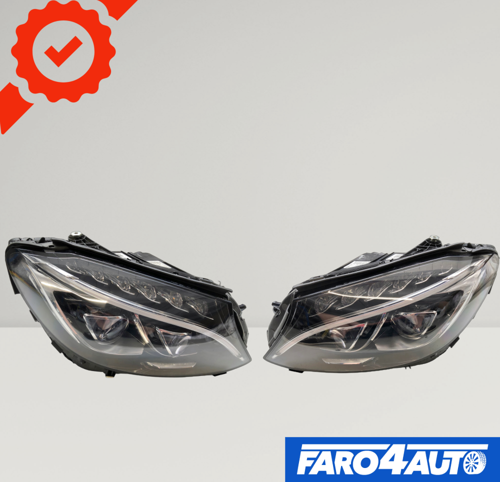 MERCEDES C CLASS W205, 'FULL LED' LEFT SIDE + RIGHT SIDE HEADLIGHTS