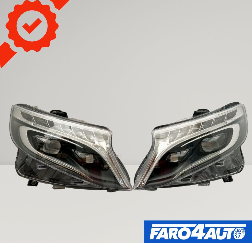 MERCEDES V CLASS W447, FULL LED LEFT + RIGHT SIDE HEADLIGHTS