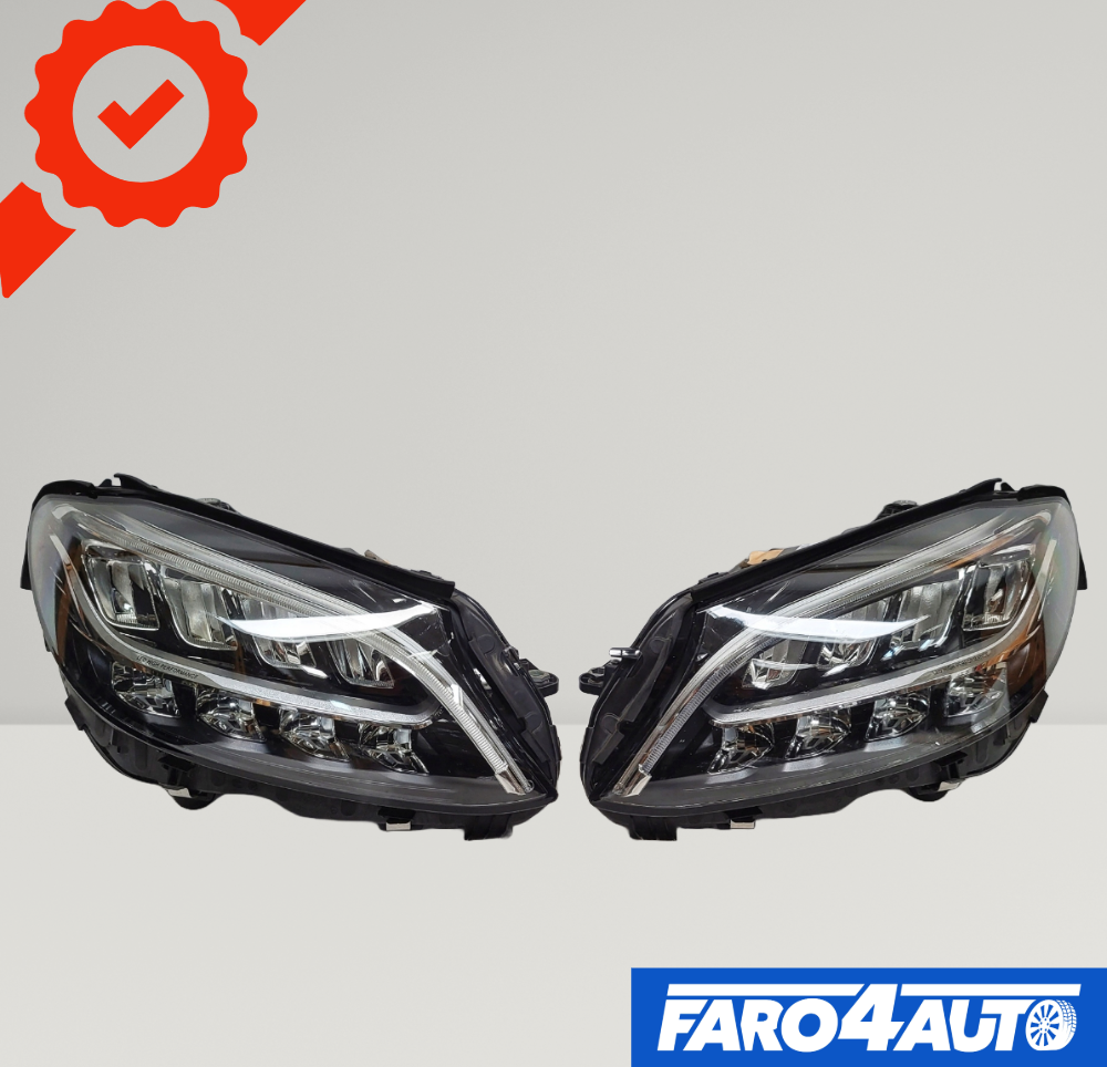 MERCEDES C CLASS W205, 'FULL LED' LEFT SIDE + RIGHT SIDE HEADLIGHTS